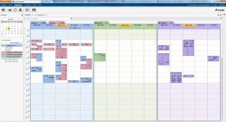 Zarafa WebApp - Calendar